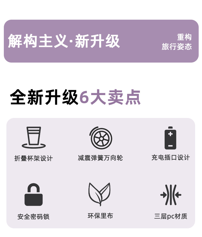 多功能铝框款行李箱 详情图 2